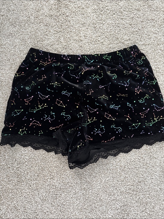 Cosmic Aura Other - Black Constellation horoscope Velvet lace Sleep Shorts pajama bottom cosmic aura